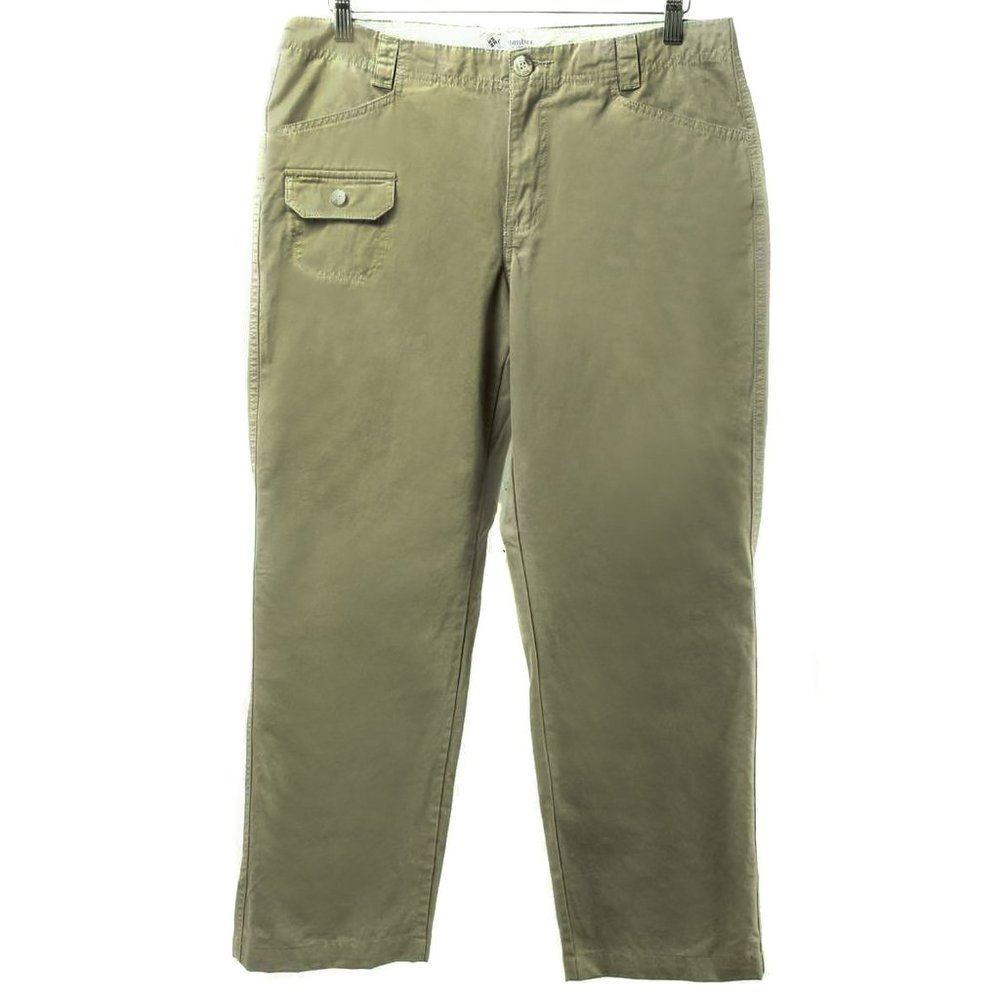 COLUMBIA Olive Green Cotton Straight Leg Pants Women's Size 10